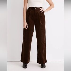Madewell Corduroy Pleated Wide-Leg Pants
